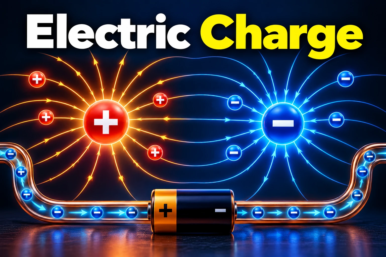 Electric charge illustration