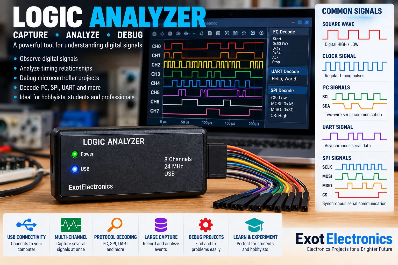 DIY logic analyzer for digital electronics