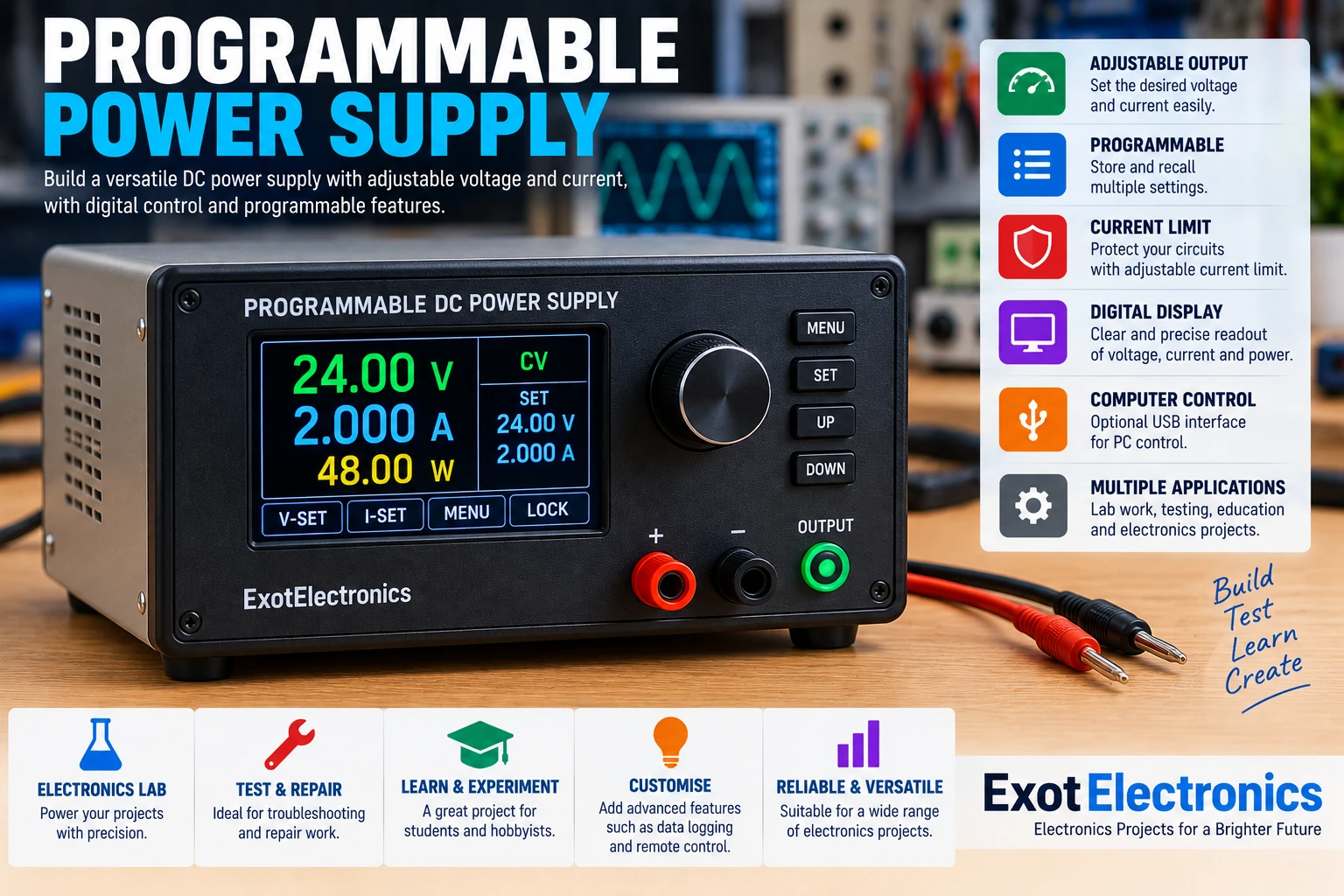 Programmable DC bench power supply