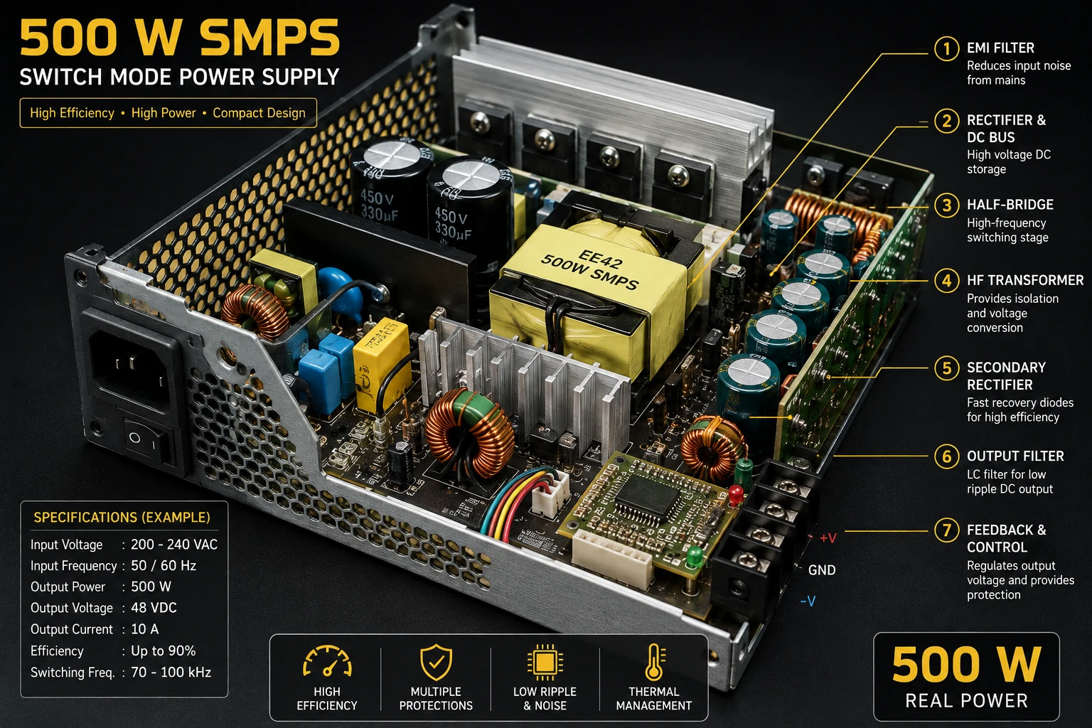 500 W SMPS Power Supply