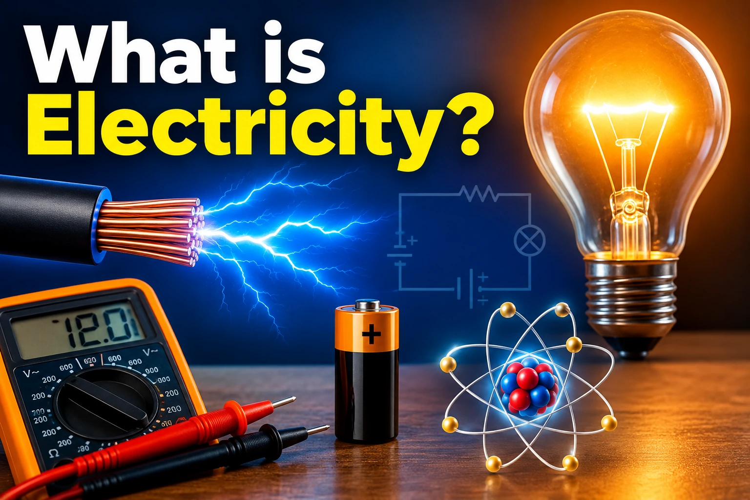 Illustration showing the flow of electricity
